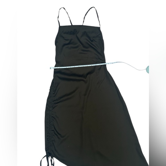 CBR NWT Women’s Asymmetrical Ruched Side Open Back Brown Dress Size: S - Picture 4 of 7